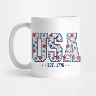 Floral Collegiate USA Mug
